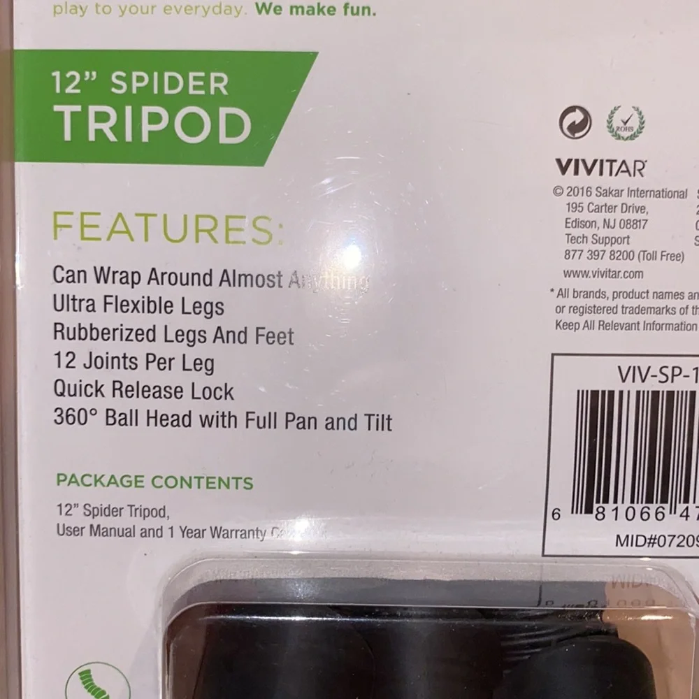 Brand new !!! Vivitar 12” spider tripod